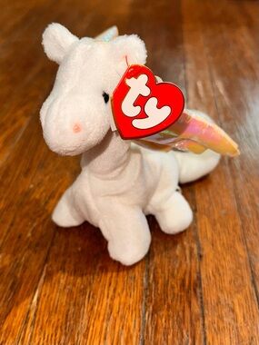Korean TY Magic Beanie Baby White Dragon 1st Gen Tush Tag 3rd Gen Swing Tag